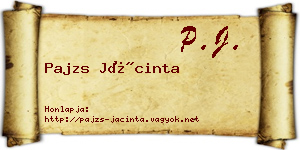 Pajzs Jácinta névjegykártya